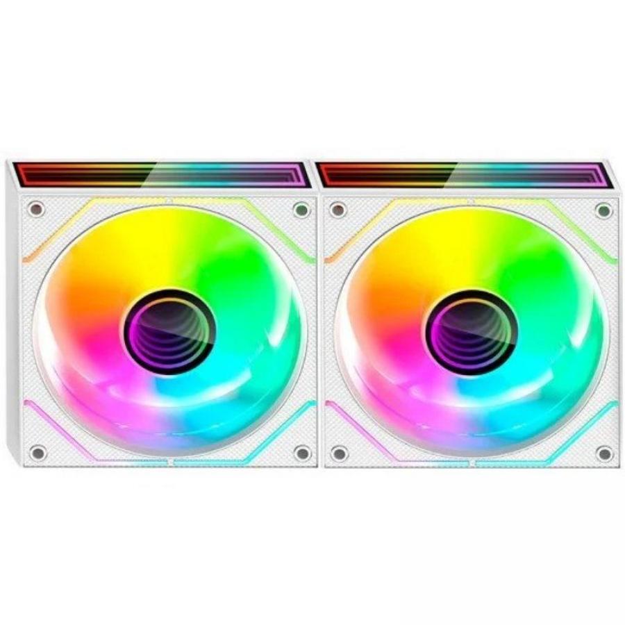 Pack 2 Ventiladores Mars Gaming MF-3DPROX2/ 12cm/ ARGB/ Blancos