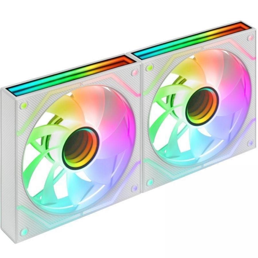 Pack 2 Ventiladores Mars Gaming MF-3DPROX2R/ 12cm/ ARGB/ Blancos