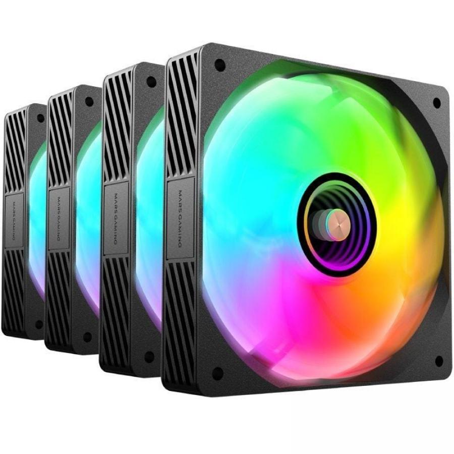 Pack 4 Ventiladores Mars Gaming MF-SI4KIT/ 12cm + HUB + Mando a Distancia/ ARGB