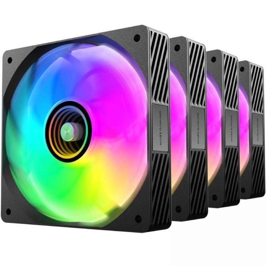 Pack 4 Ventiladores Mars Gaming MF-SI4KIT/ 12cm + HUB + Mando a Distancia/ ARGB