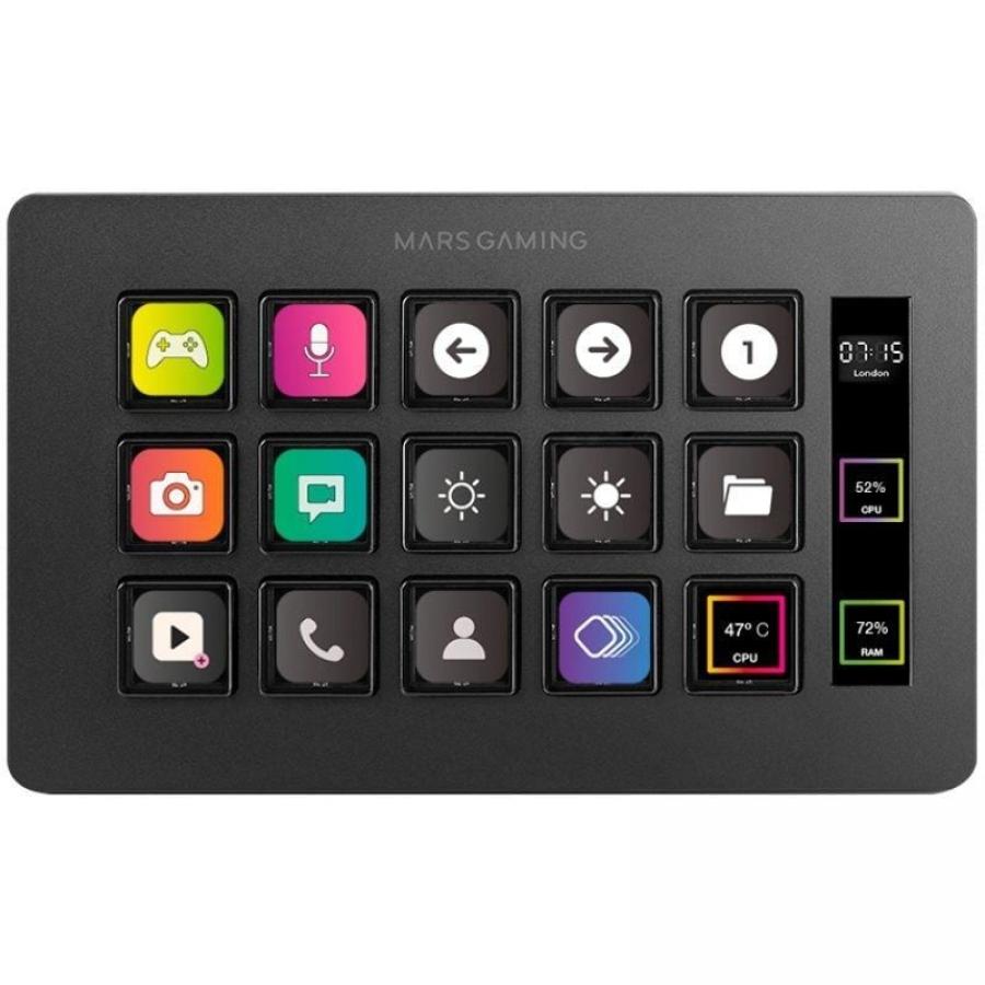 Stream Deck Slim Mars Gaming MSD-ONE/ 15 Teclas LCD/ Negro