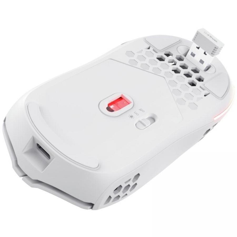 Ratón Gaming Inalámbrico Trust Gaming GXT 929 Helox/ Batería recargable/ Hasta 4800 DPI/ Blanco