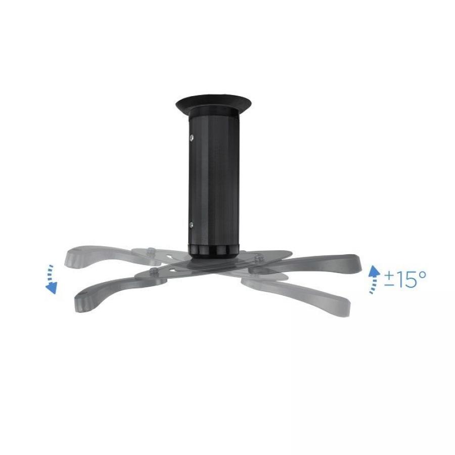 Soporte de Techo para Proyector TooQ PJ1010TN-B/ Inclinable/ Giratorio/ hasta 10kg