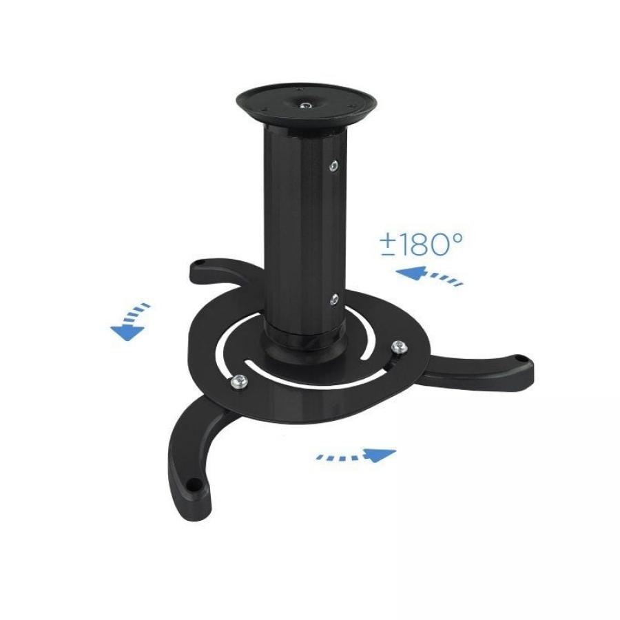 Soporte de Techo para Proyector TooQ PJ1010TN-B/ Inclinable/ Giratorio/ hasta 10kg