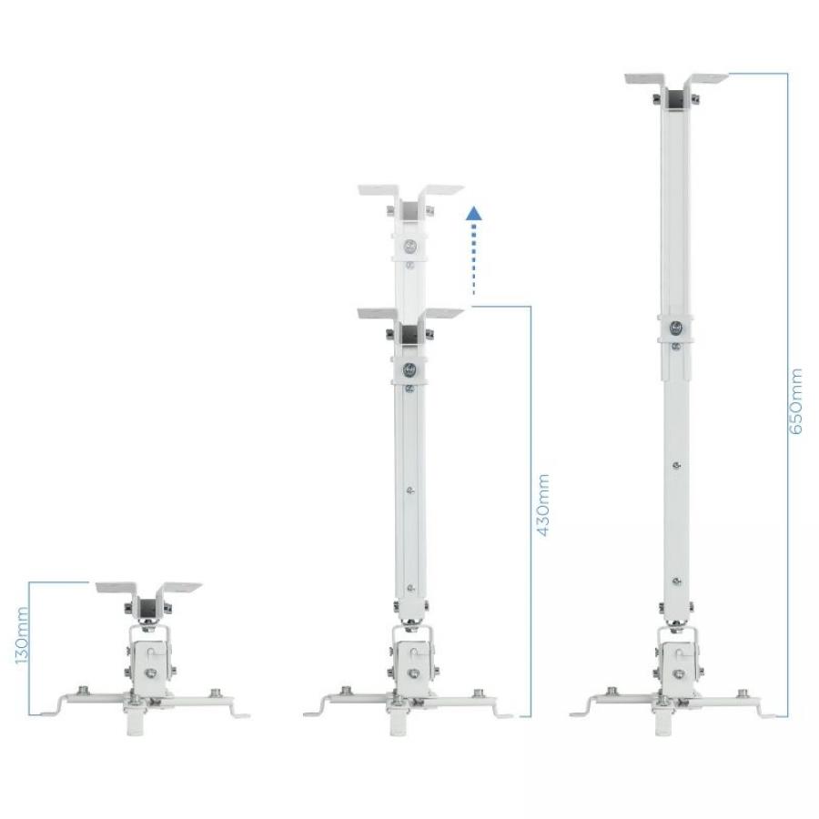 Soporte de Techo para Proyector TooQ PJ2012T-W/ Inclinable/ hasta 20kg
