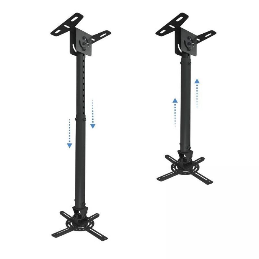 Soporte de Techo para Proyector TooQ PJ3030TN-B/ Inclinable/ Giratorio/ Nivelable/ hasta 20kg