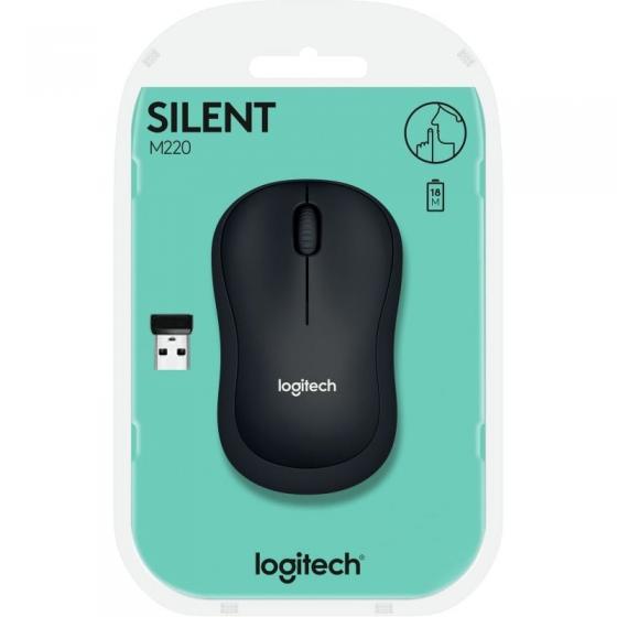 Ratón Inalámbrico Logitech Silent M220/ Hasta 1000 DPI/ Gris Marengo