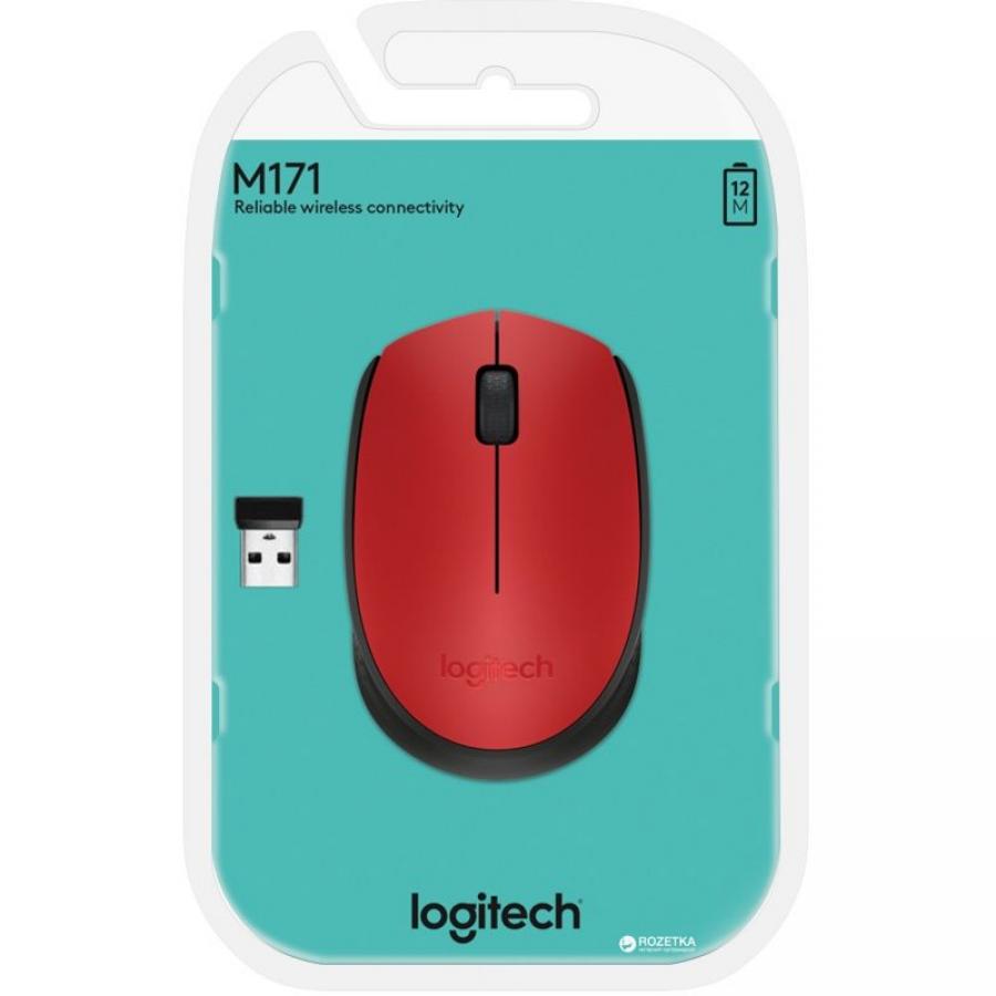 Ratón Inalámbrico Logitech M171/ Hasta 1000 DPI/ Rojo