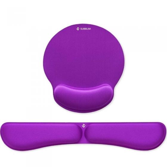 Pack de Reposamuñecas y Alfombrilla Ergonómica Subblim Ergo MemoryFlex/ Púrpura
