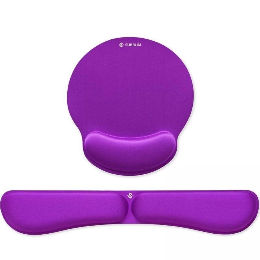 Pack de Reposamuñecas y Alfombrilla Ergonómica Subblim Ergo MemoryFlex/ Púrpura