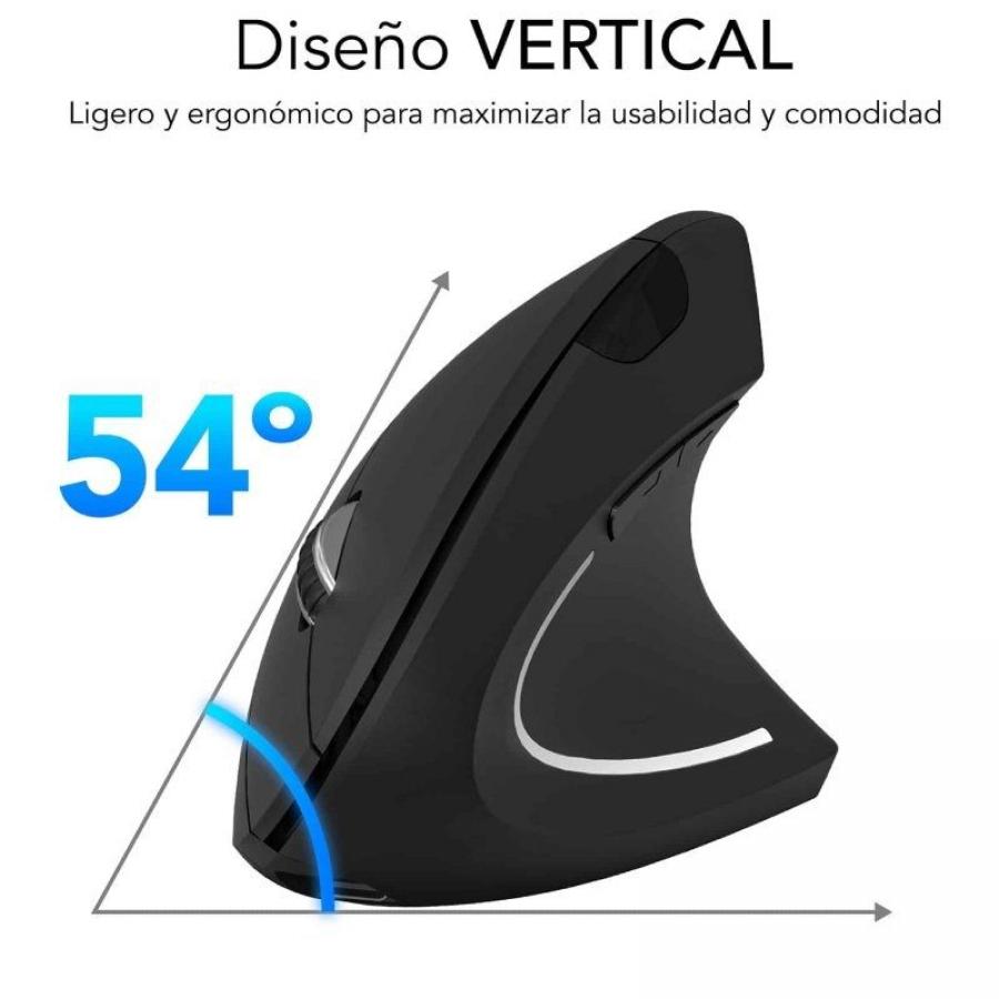 Ratón Vertical Inalámbrico por Bluetooth/ 2.4GHz Subblim Glide Vertical Ergo Dual Battery/ Batería Recargable/ Hasta 1600 DPI/ N