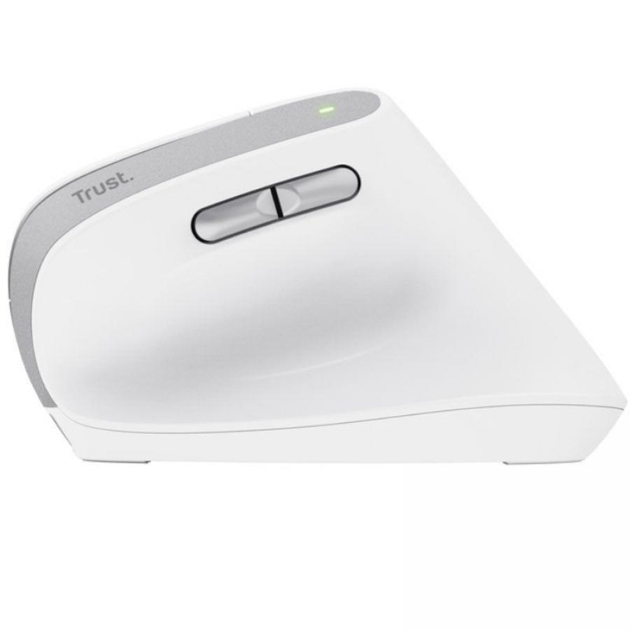 Ratón Vertical Inalámbrico Trust Bayo II/ Batería recargable/ Hasta 2400 DPI/ Blanco