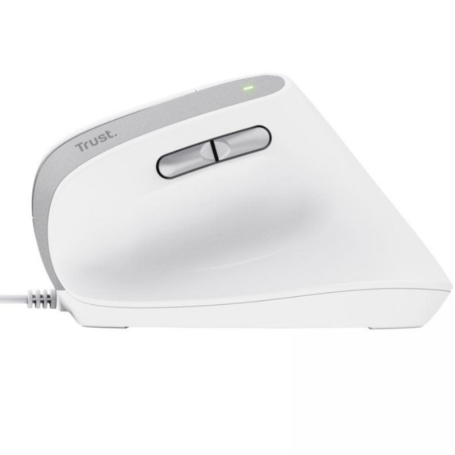 Ratón Vertical Trust Bayo II/ Hasta 2400 DPI/ Blanco