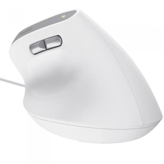 Ratón Vertical Trust Bayo II/ Hasta 2400 DPI/ Blanco
