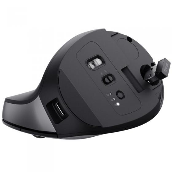 Ratón Vertical Inalámbrico por Bluetooth Trust Bayo+/ Batería Recargable/ Hasta 2400 DPI