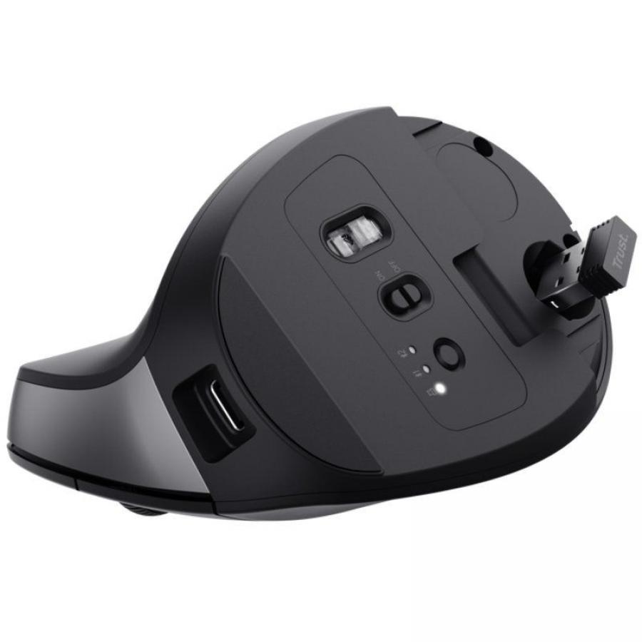 Ratón Vertical Inalámbrico por Bluetooth Trust Bayo+/ Batería Recargable/ Hasta 2400 DPI