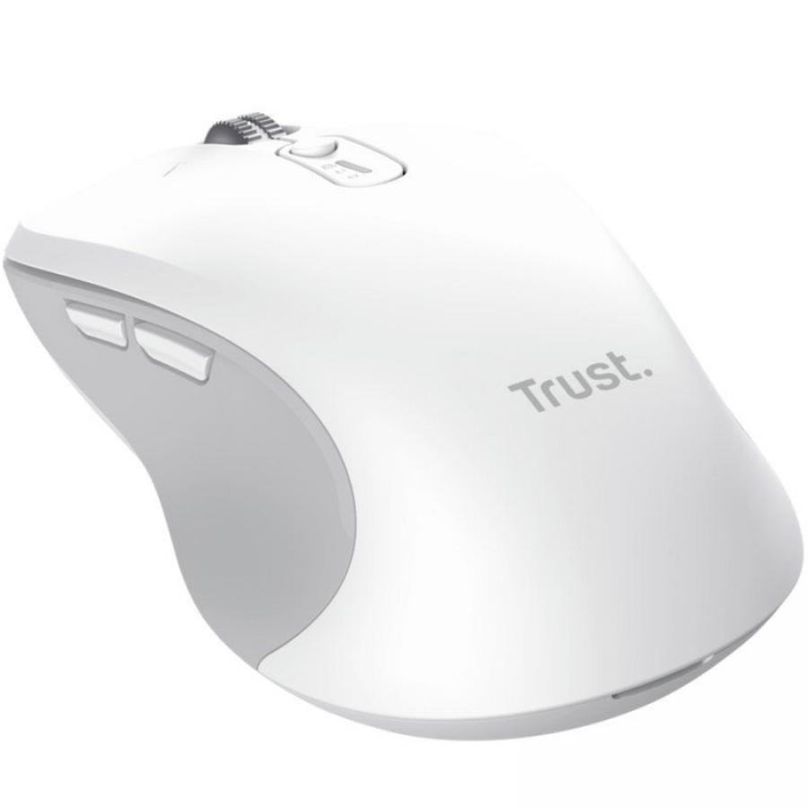 Ratón Ergonómico Inalámbrico Trust Ferro/ Hasta 3200 DPI/ Blanco