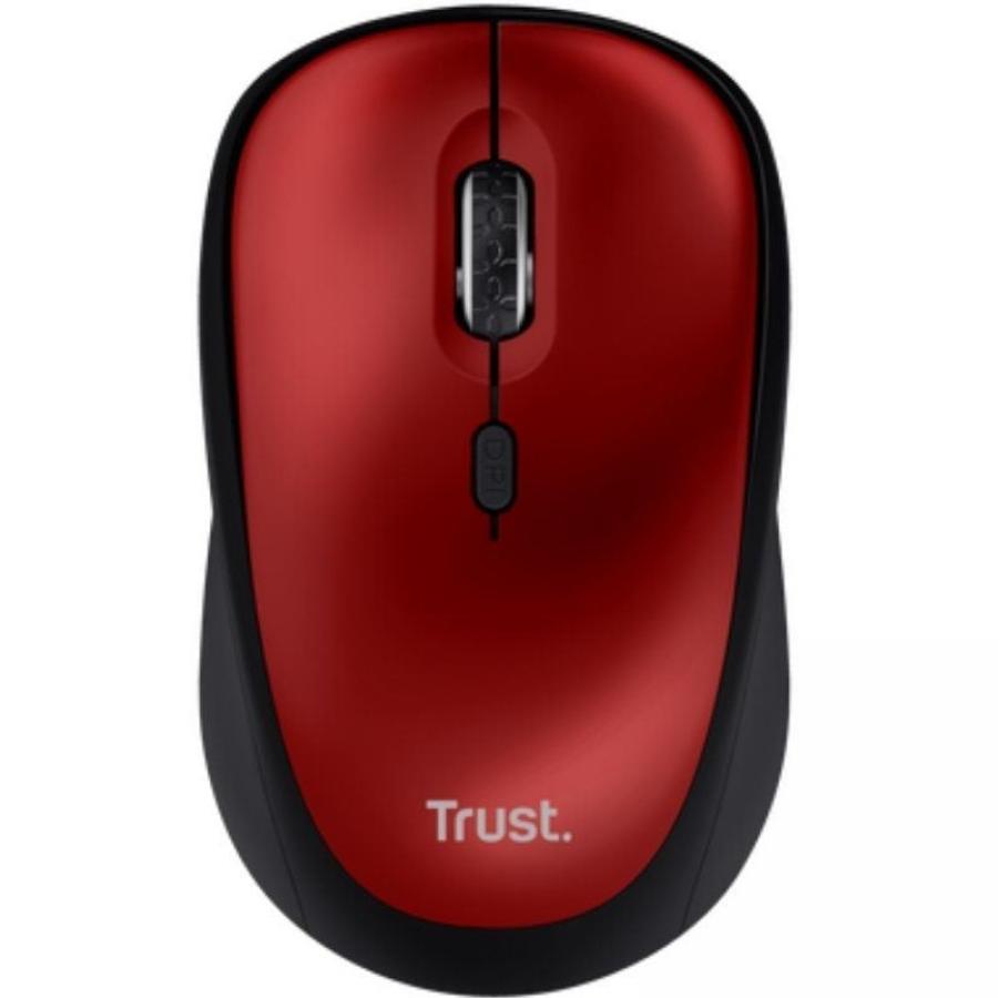 Ratón Mini Inalámbrico Trust Yvi+ Silent/ Hasta 1600 DPI/ Rojo
