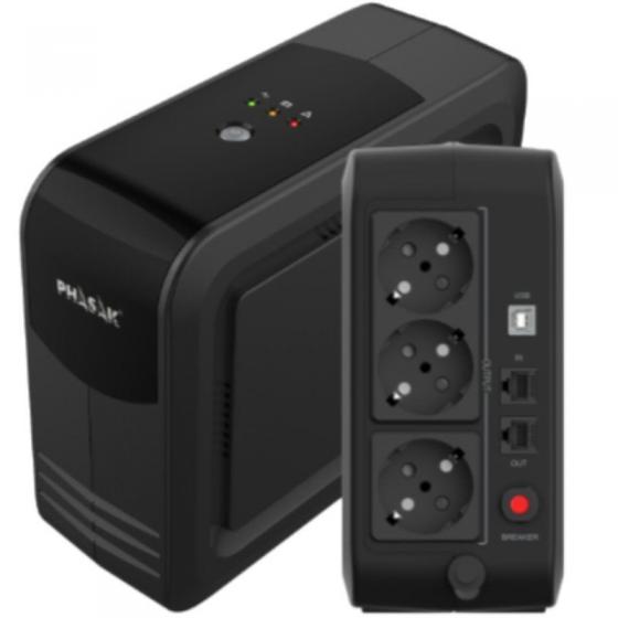 SAI Línea Interactiva Phasak Smart Lite 750 VA/ 750VA-450W/ 3 Salidas/ Formato Torre