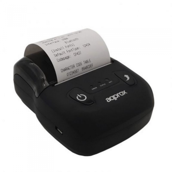 Impresora de Tickets Approx appPOS58PORTABLE+ Térmica Ancho papel 58mm USB-Bluetooth Negra