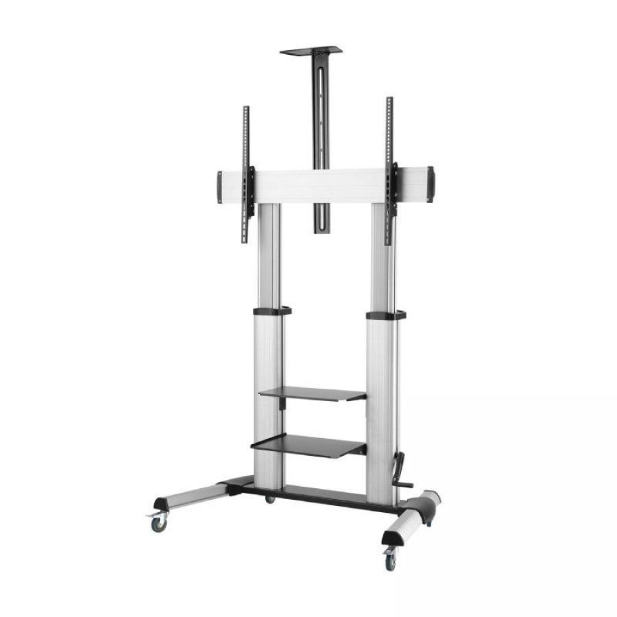 Soporte de Suelo Inclinable con Ruedas y Manivela Aisens FT100TE-125 para TV 60-100'/ hasta 100kg