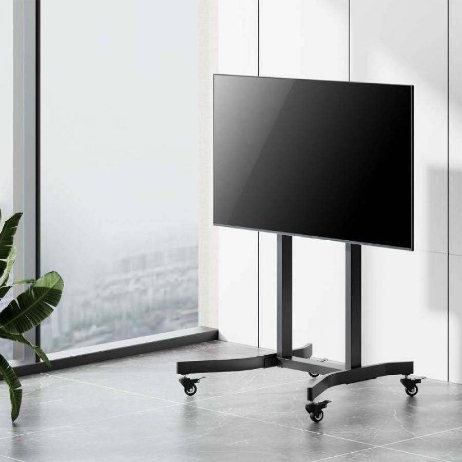 Soporte de Suelo Motorizado con Ruedas Aisens FTF100E-271 para TV de 55-100'/ hasta 120kg