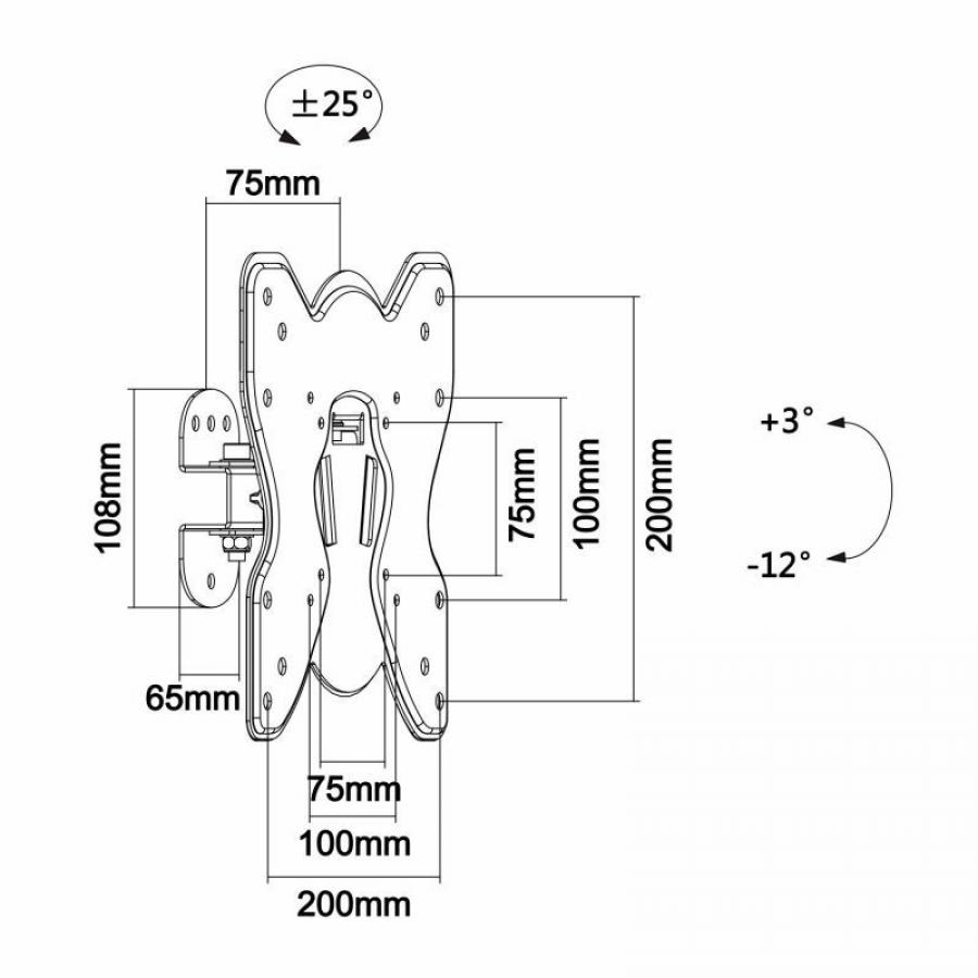 Soporte de Pared Giratorio/ Inclinable Aisens WT42TS-005 para TV de 23-42'/ hasta 25kg