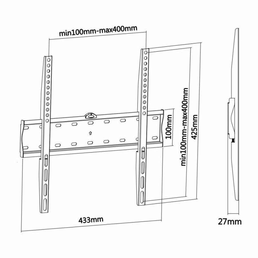 Soporte de Pared Fijo Aisens WT55F-013 para TV de 32-55'/ hasta 40kg