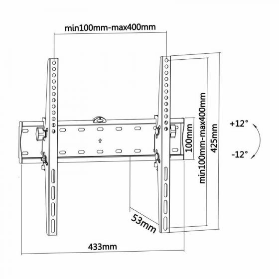 Soporte de Pared Inclinable Aisens WT55T-015 para TV de 32-55'/ hasta 40kg