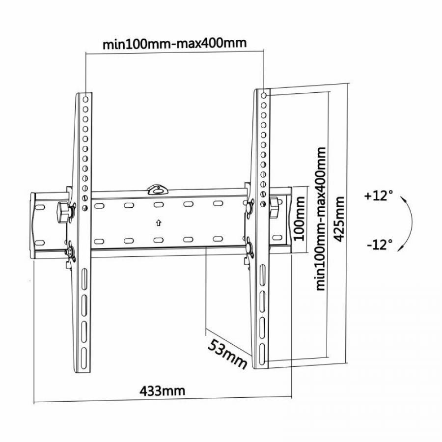 Soporte de Pared Inclinable Aisens WT55T-015 para TV de 32-55'/ hasta 40kg