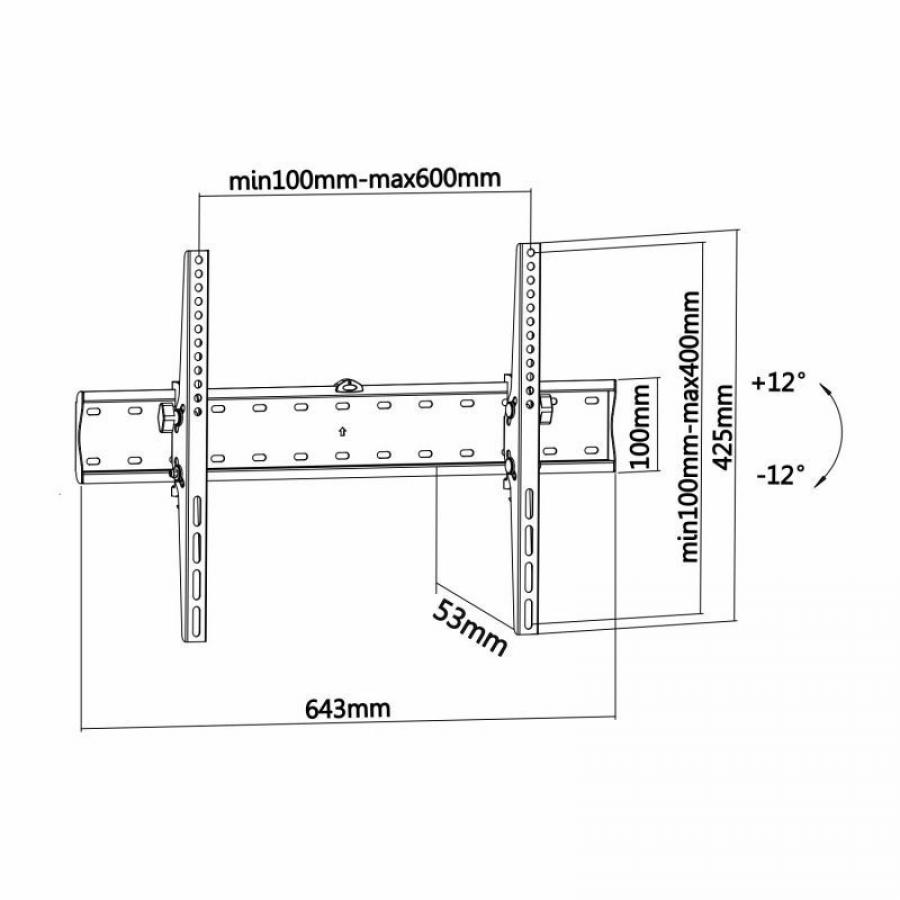 Soporte de Pared Fijo Inclinable Aisens WT70T-017 para TV de 37-70'/ hasta 40kg