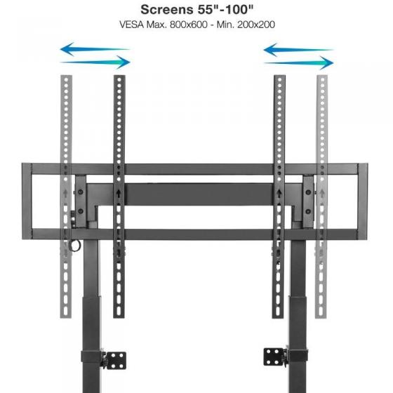 Soporte de Pared Fijo/ Suelo TooQ HIPERIÓN FS2280M-B para TV de 55-100'/ hasta 120kg