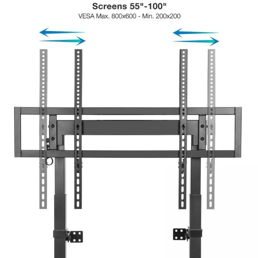 Soporte de Pared Fijo/ Suelo TooQ HIPERIÓN FS2280M-B para TV de 55-100'/ hasta 120kg