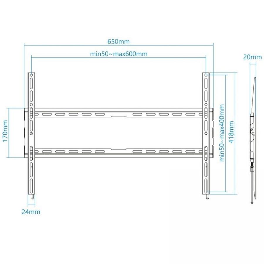Soporte de Pared Fijo TooQ LP1080F-B para TV de 37-80'/ hasta 45kg