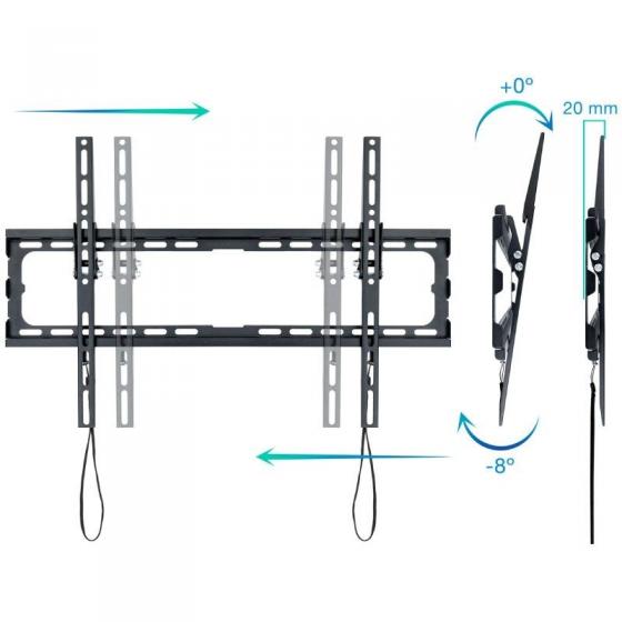 Soporte de Pared Fijo/ Inclinable TooQ LP1081T-B para TV de 37-80'/ hasta 45kg