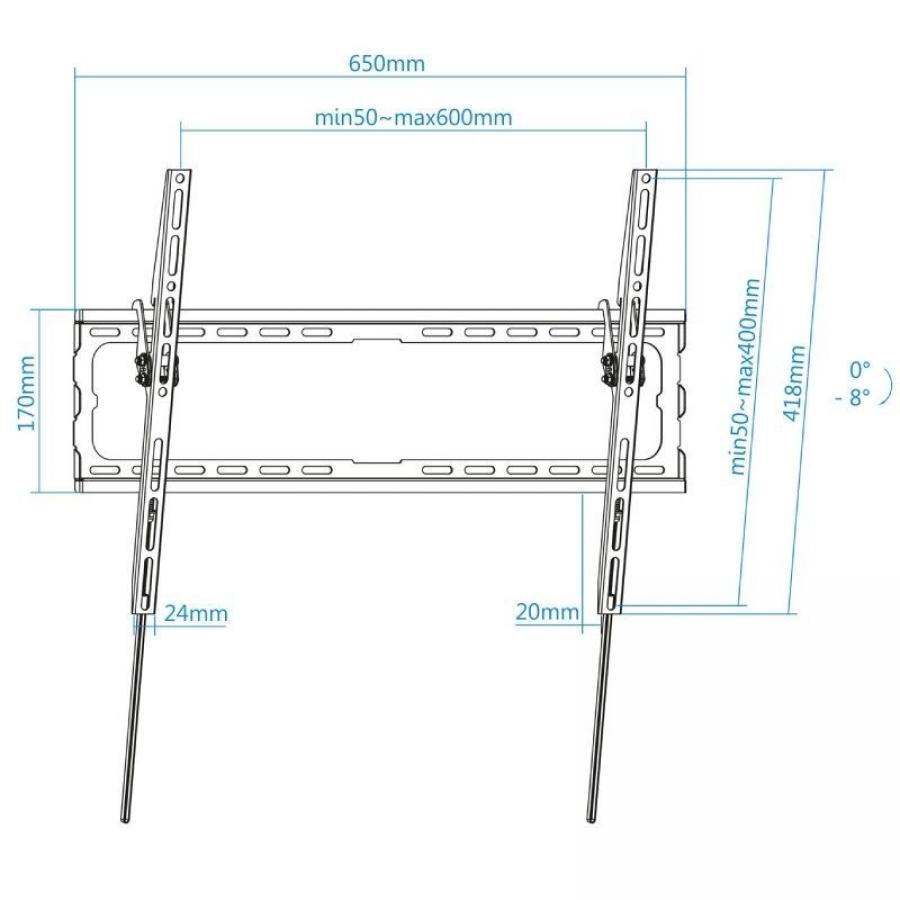 Soporte de Pared Fijo/ Inclinable TooQ LP1081T-B para TV de 37-80'/ hasta 45kg