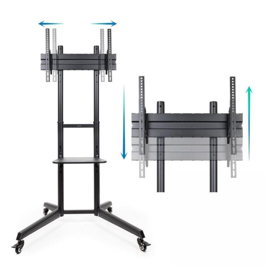 Soporte de Suelo Inclinable con Ruedas TooQ FS1170M-B para TV de 37-70'/ hasta 50kg