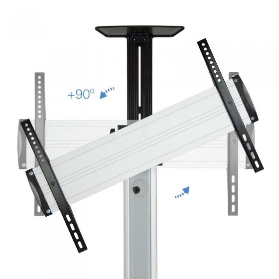 Soporte de Suelo Inclinable/ Ajustable con Ruedas TooQ FS1870M-B para TV de 37-70'/ hasta 50kg