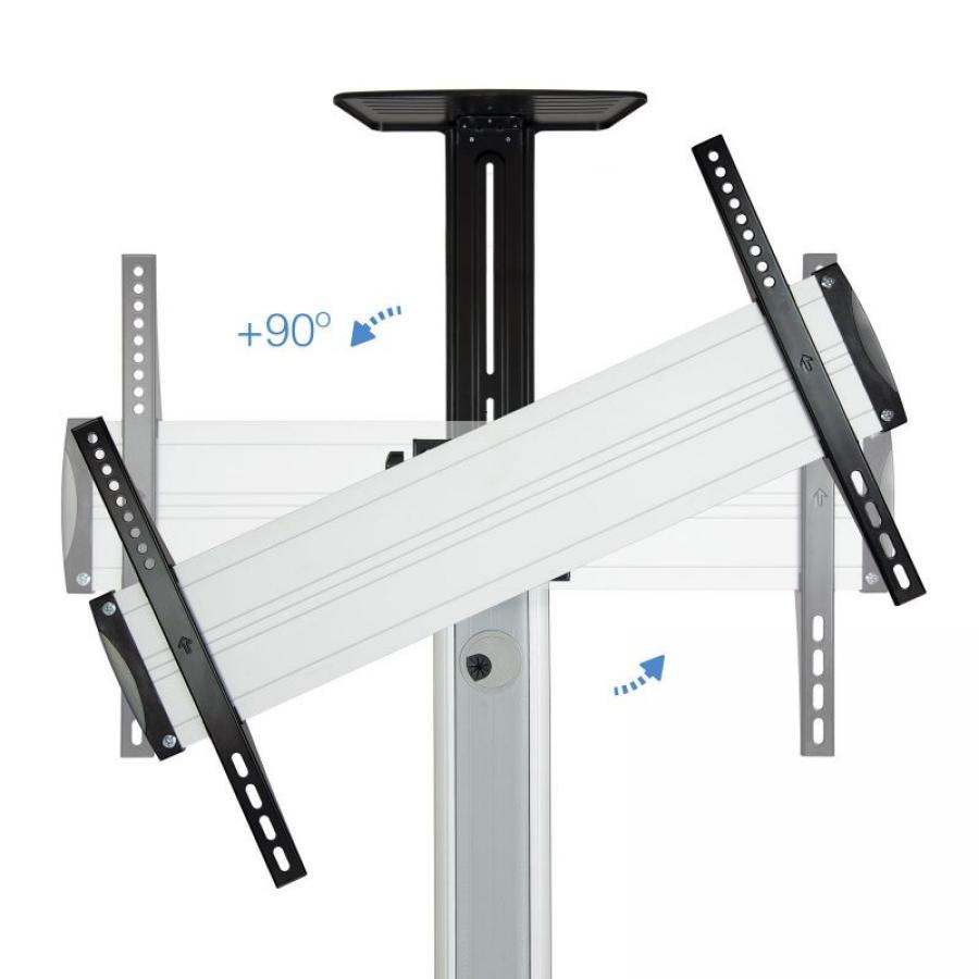 Soporte de Suelo Inclinable/ Ajustable con Ruedas TooQ FS1870M-B para TV de 37-70'/ hasta 50kg