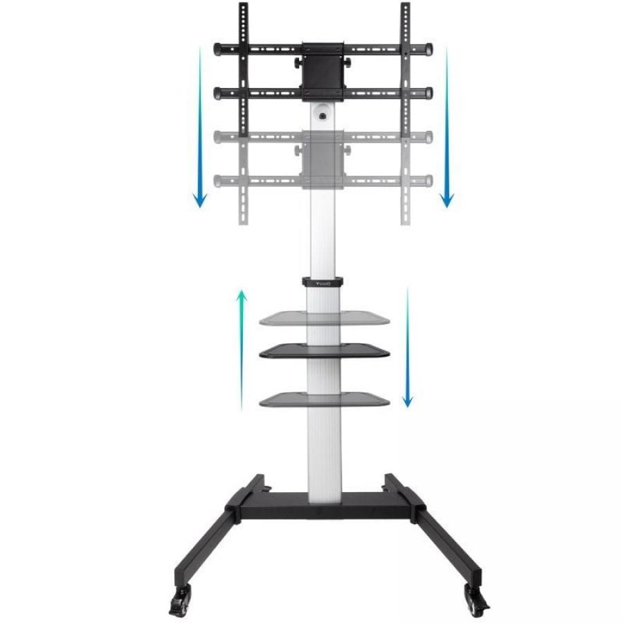 Soporte de Suelo Inclinable/ Ajustable con Ruedas TooQ FS1886M-B para TV de 37-86'/ hasta 50kg