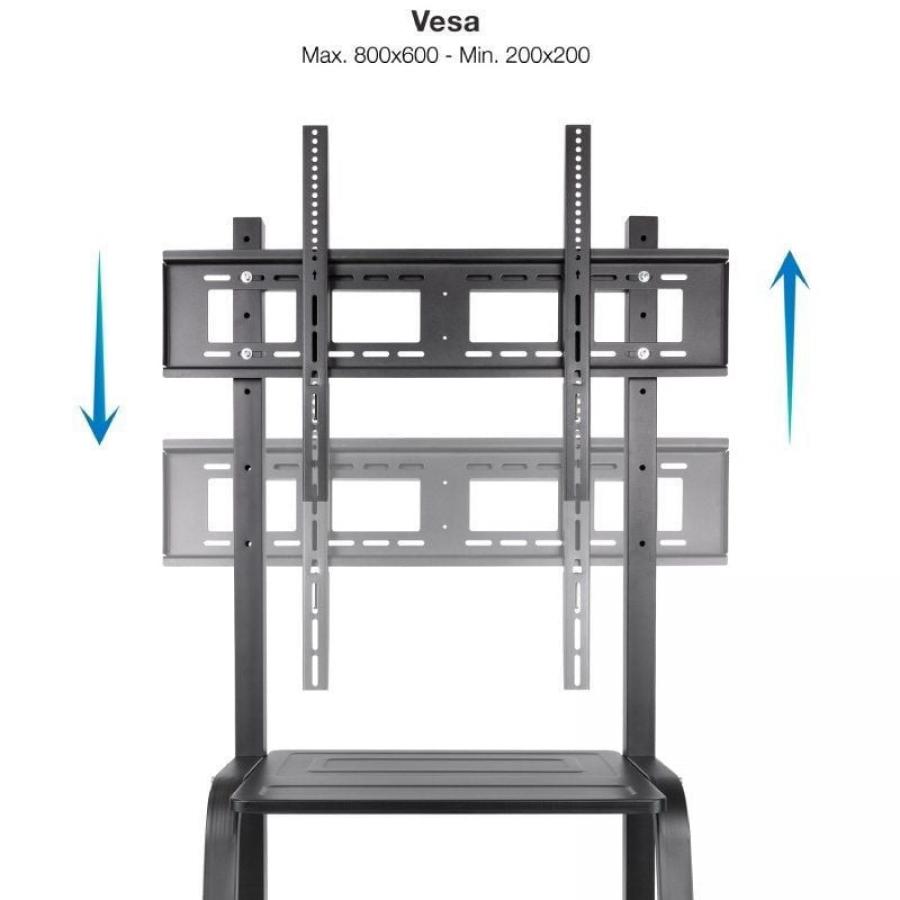 Soporte de Suelo Ajustable con Ruedas TooQ FS20101M-B para TV de 37-100'/ hasta 150kg