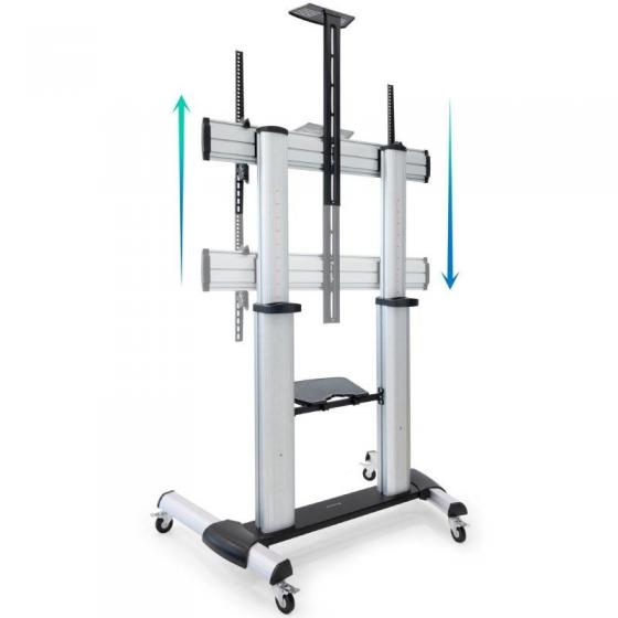 Soporte de Suelo Inclinable/ Ajustable con Ruedas TooQ FS20300M-B para TV de 60-100'/ hasta 100kg