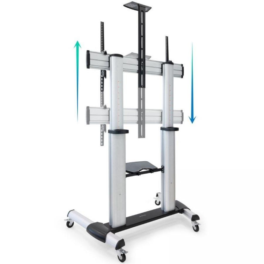 Soporte de Suelo Inclinable/ Ajustable con Ruedas TooQ FS20300M-B para TV de 60-100'/ hasta 100kg