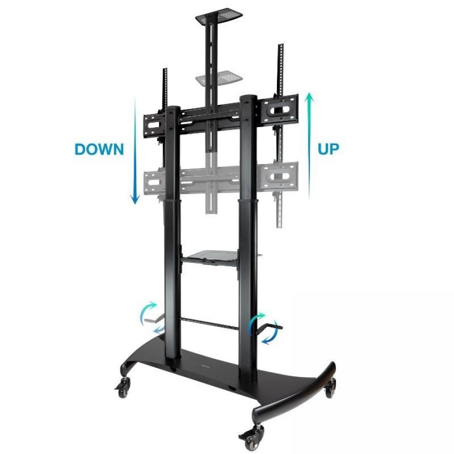 Soporte de Suelo con Ruedas Inclinable/ Nivelable TooQ FS20404HM-B para TV de 60-100'/ hasta 100kg