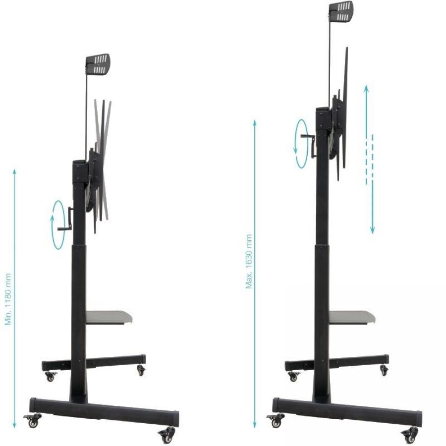 Soporte de Suelo Inclinable con Ruedas TooQ FS20406HM-B para TV de 60-100'/ hasta 120kg
