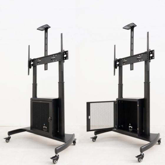 Soporte de Suelo Inclinable con Ruedas TooQ Narnia FS20500M-B para TV de 60-100'/ hasta 100kg