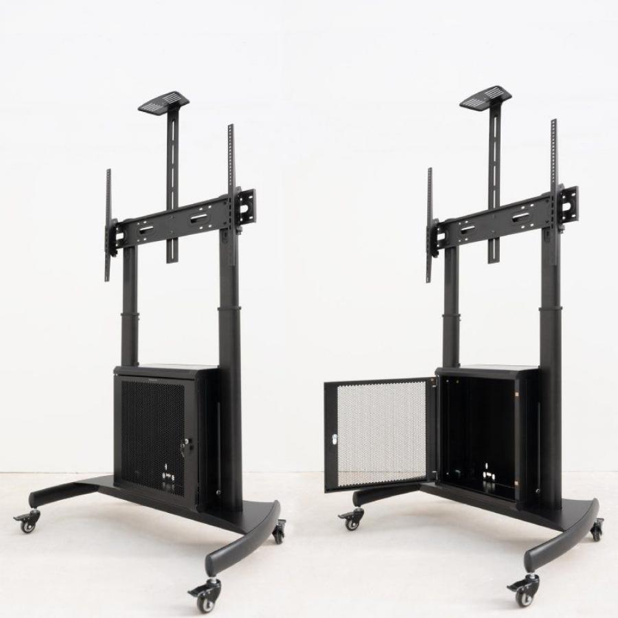 Soporte de Suelo Inclinable con Ruedas TooQ Narnia FS20500M-B para TV de 60-100'/ hasta 100kg