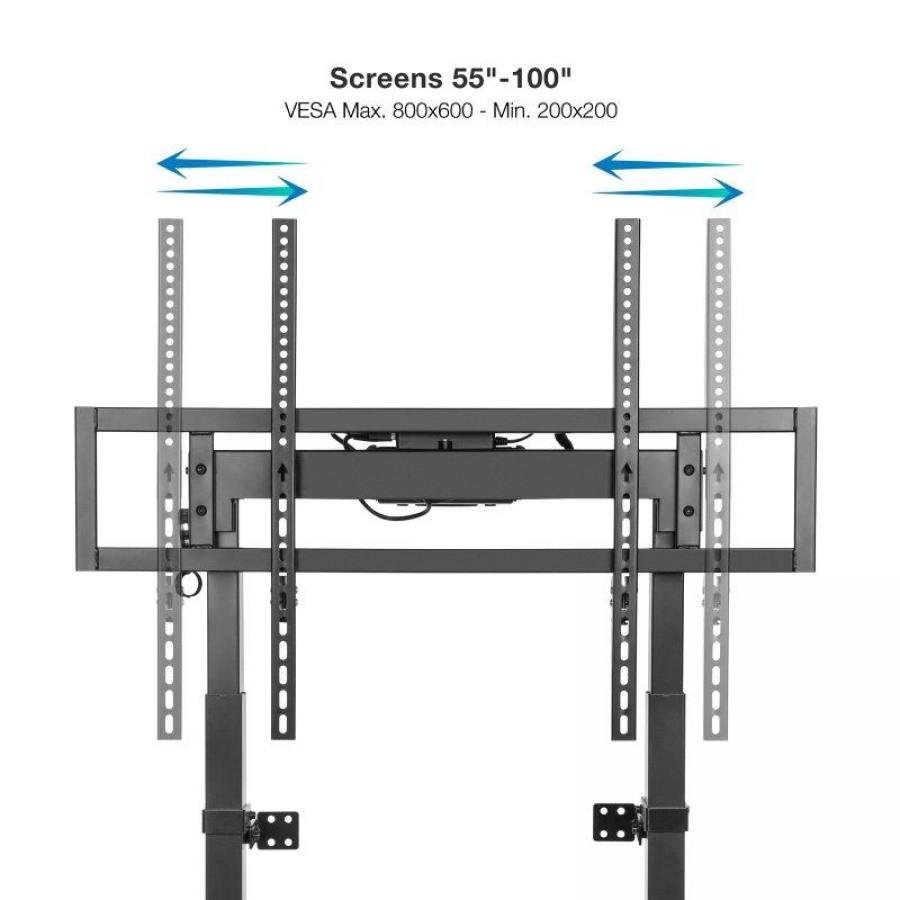 Soporte de Suelo/ Pared Eléctrico TooQ FSM01-B para TV 55-100'/ hasta 120kg