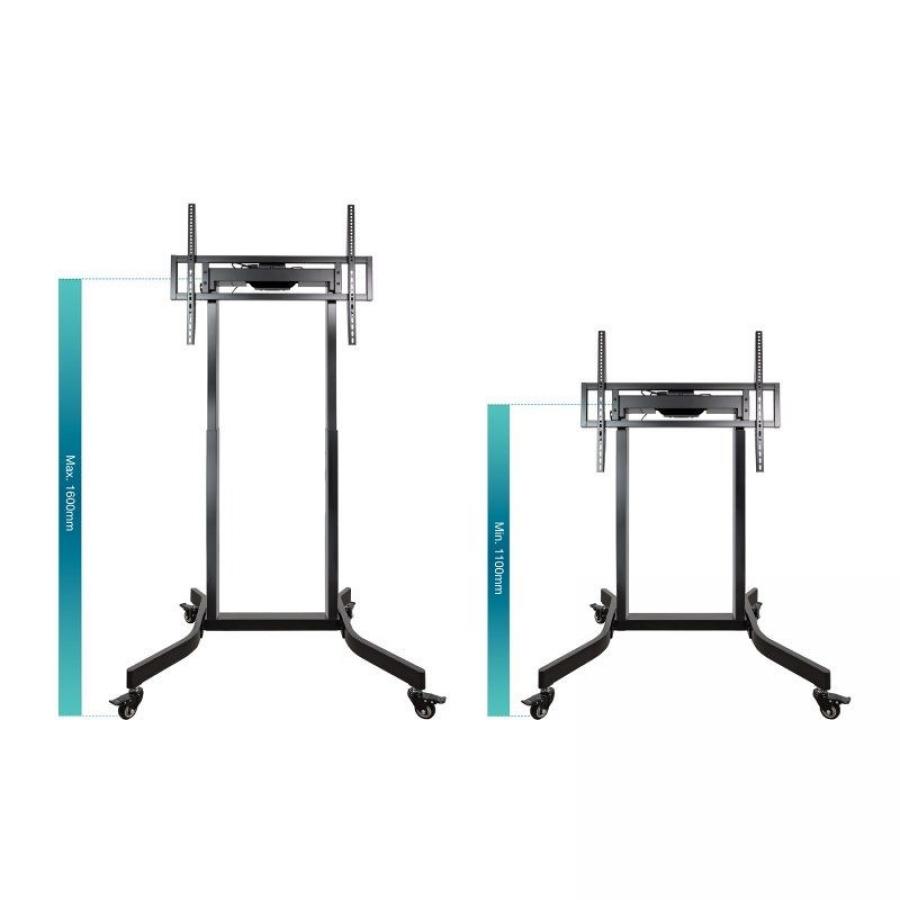 Soporte de Suelo Eléctrico con Ruedas TooQ FSM02-B para TV 55-100'/ hasta 120kg