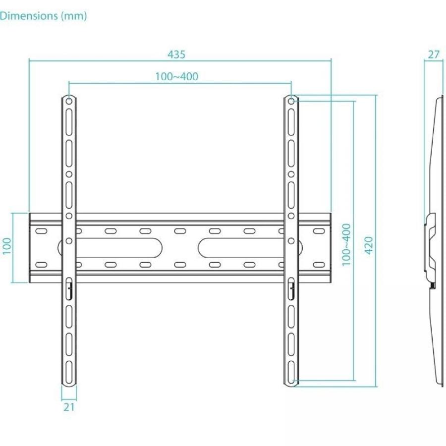 Soporte de Pared Fijo TooQ LP1072F-B para TV de 32-70'/ hasta 45kg